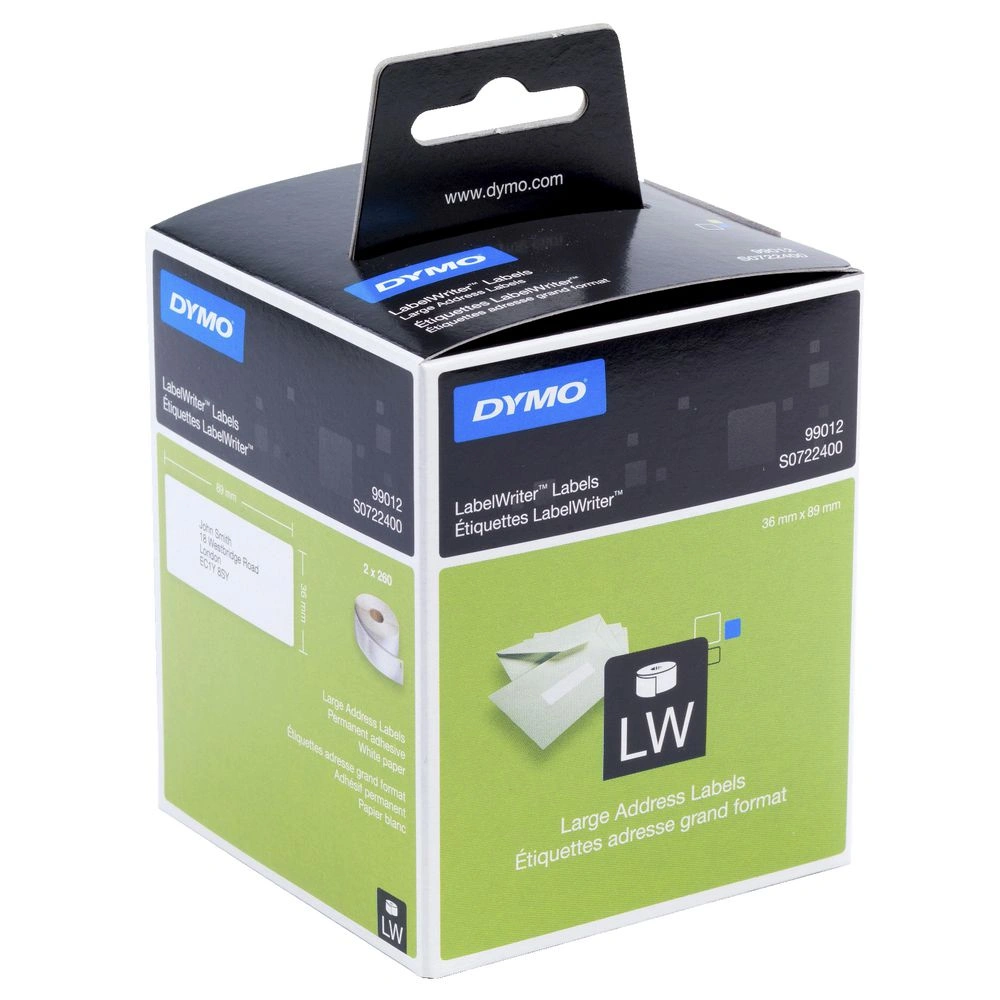 BULK BUY 24 Packs of Dymo Large Shipping / Barcode / Address Labels (24 x Rolls 260LPR, 36mm X 89mm, Permanent, White)