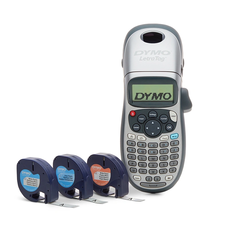DYMO LetraTag 100H Label Maker Bundle, Silver, with 3 Tapes (2174562)