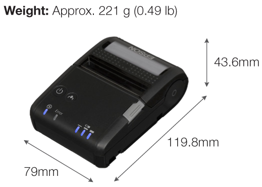Epson TM-P20 2 Inch Mobile Printer Bluetooth / WLAN 802.1 (Replaced by TM-P20II)