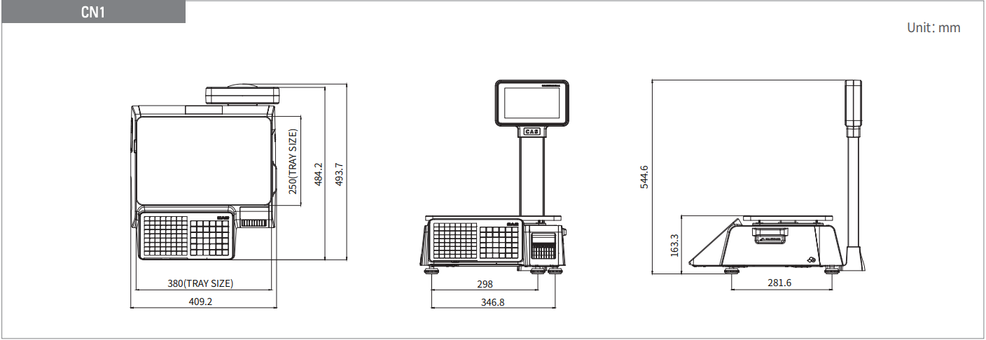 CAS CN1 Label Printing Scale (Trade Approved)