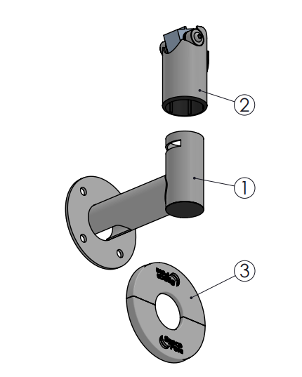 EftPOS Wall Mount Spacepole Duratilt Kit 120mm Arm Black