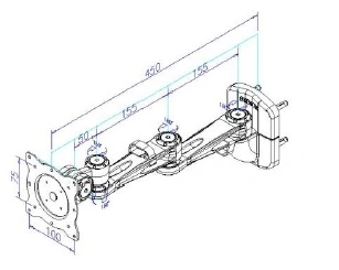 Senor Vesa 262BS Touch Screen / Monitor Wall Swing Arm