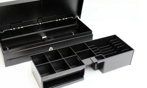 Senor FlipTop Cash Drawer (Black with Silver Top, Printer Driven, 24 Volt)