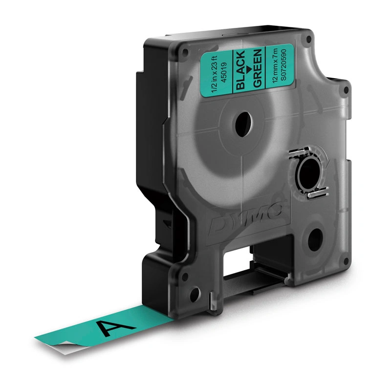 DYMO D1 Label Tape 12mm x 7m, Black on Green (S0720590)