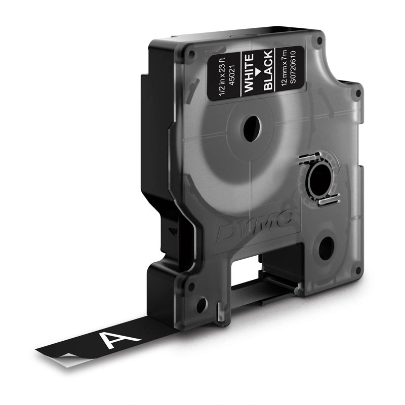 DYMO D1 Label Tape 12mm x 7m, White on Black (S0720610)