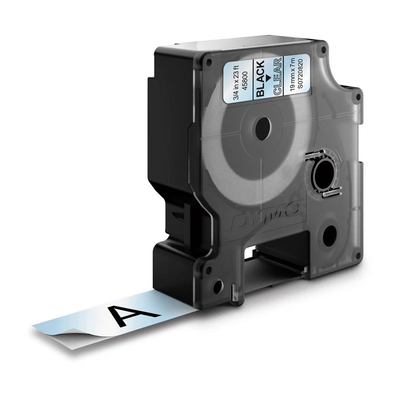 DYMO D1 Label Tape 19mm x 7m, Black on Clear (S0720820)