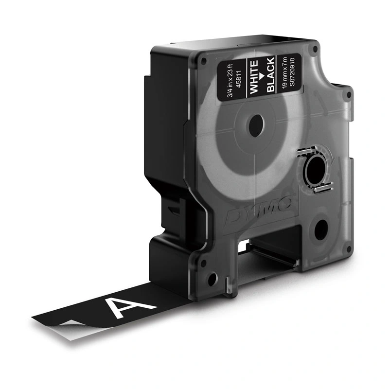 DYMO D1 Label Tape 19mm x 7m, White on Black (S0720910)