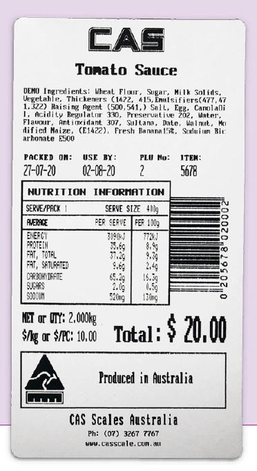 Offical CAS Scale 58x110 Large Direct Thermal Labels (30 Rolls) LS-58110