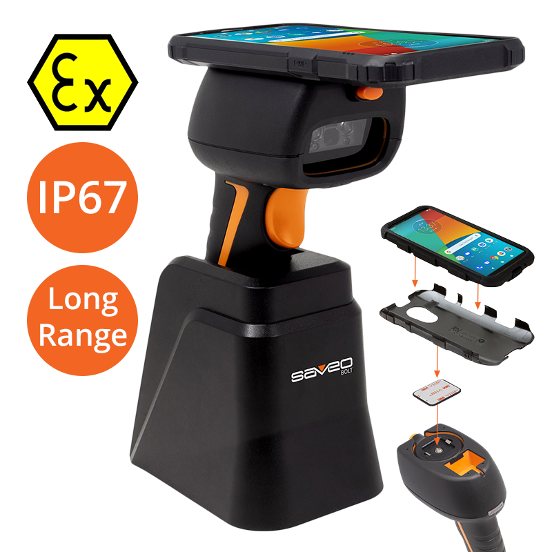 Saveo BOLT Universal Bluetooth Smartphone and Tablet Barcode Scanner Kit