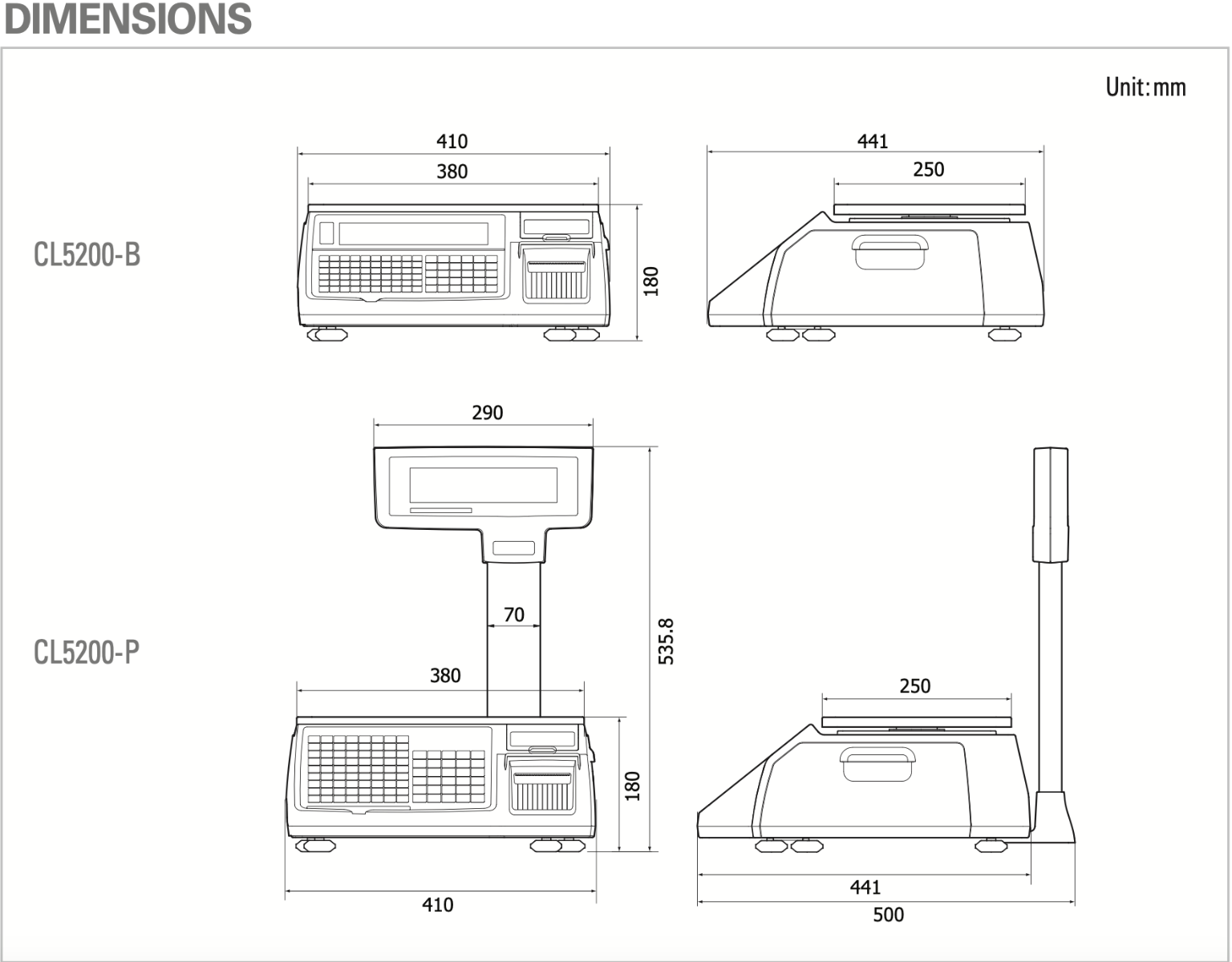 CAS CL-5200 Scale with Barcode Label Printing  ( CL5200 Trade Approved)