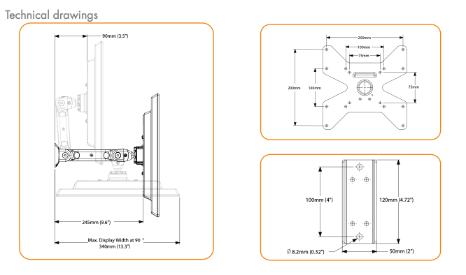 Atdec Telehook 1032 Full Motion VESA Wall Mount