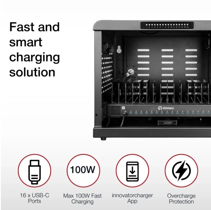 Shintaro 16-Port USB-C 1000W Charging Trolley