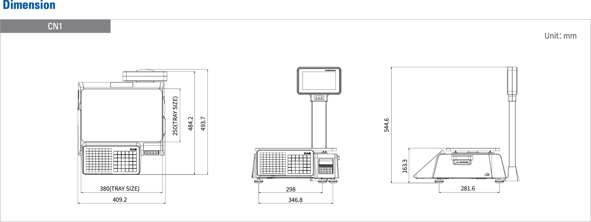 CAS CN1 Dimensions