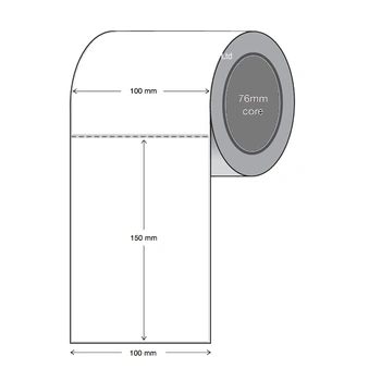 Thermal Transfer Labels 100mm x 150mm x 76mm Core (4 rolls of 1,000) Perforated