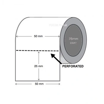 Thermal Transfer Labels Zebra 50mm x 25mm x 76mm Core (10 rolls of 5,500) Perforated
