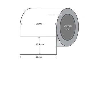 Direct Thermal Labels 51mm x 25.4mm x 76mm Core (8 Rolls of 5,500)