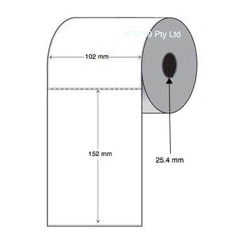 Direct Thermal Labels 102mm x 152mm x 25.4mm Core (6 Rolls of 430) Perforated