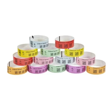 Zebra Adult Z-Band Fun Wristband 25 x 254 mm Blue Red Yellow Orange Green Pink Purple (Single Roll of 350)