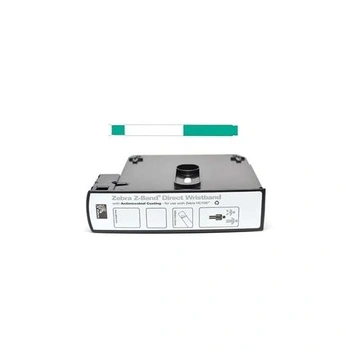 Zebra Adult Z-Band Ultra Soft Wristband 1 x 11 inch GREEN (1,050 bands - 6 Cartridges) 10015355-3K