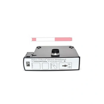 Zebra Adult Z-Band Ultra Soft Wristband 1 x 11 inch PINK (1,050 bands - 6 Cartridges) 10015355-5K