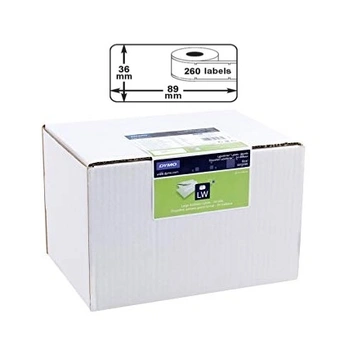BULK BUY 24 Packs of Dymo Large Shipping / Barcode / Address Labels (24 x Rolls 260LPR, 36mm X 89mm, Permanent, White)
