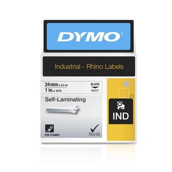DYMO Rhino Vinyl Tape 24mm, Black on White (1734821)