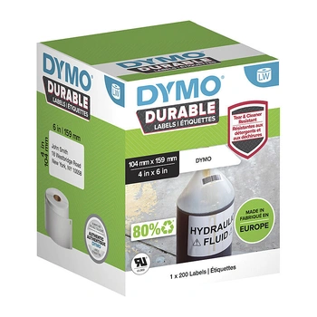 DYMO LabelWriter Durable Labels 104mm x 159mm, White, 200 Labels (2112287)
