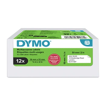 DYMO LabelWriter Multi-Purpose Labels 19mm x 51mm, Bulk 12 Pack (2234186)