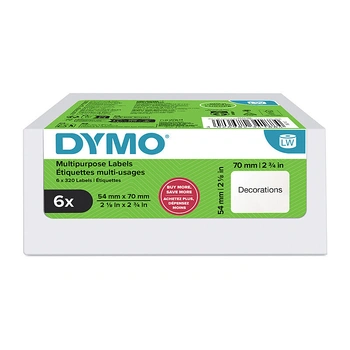 DYMO LabelWriter Multi-Purpose Labels 54mm x 70mm, Bulk 6 Pack (2234188)