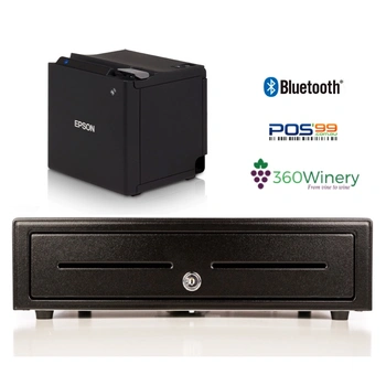 360Winery Bundle No.3 - Epson Bluetooth, Network Printer Cash Drawer (Optional Paper)