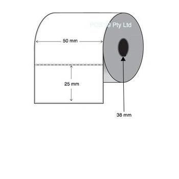 Direct Thermal Labels 50mm x 25mm x 38mm Core (10 rolls of 2,000) Removable Perforated