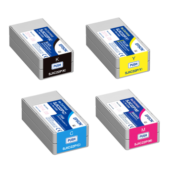 Epson TM-C3500 Inkjet Cartridge Bundle Pack YELLOW MAGENTA CYAN BLACK