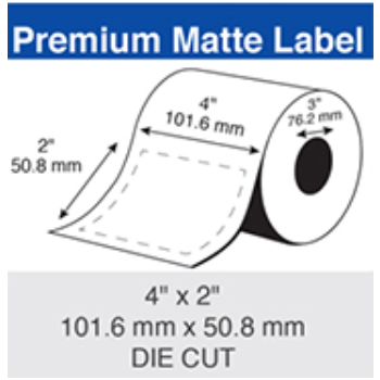  Epson Inkjet Label Roll 101.6mm X 50.8mm x 76mm TM-C7500/CW-C6010/CW-C6510 CW-C8010  (2 Rolls of 1,250) Paper Matte C60MD001