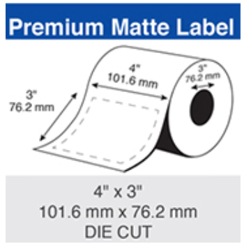  Epson Inkjet Label Roll 101.6mm X 76.2mm x 76mm TM-C7500/CW-C6010/CW-C8010 Paper Matte (2 Rolls of 1,500)