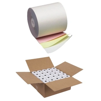 76mm x 76mm Three Ply Carbonless Bond Rolls (Box of 48 rolls)
