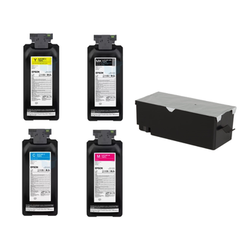 Epson ColorWorks CW-C8010 Ink Cartridge and Maintenance Box Bundle - Cyan Magenta Yellow Black