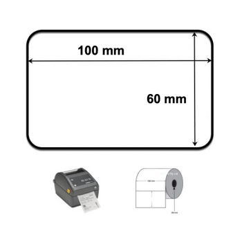 Cabinetry Label Rolls - 100mm W x 60mm H x 76mm Removable Direct Thermal