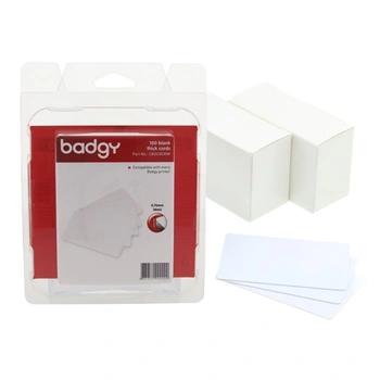 Badgy100 Badgy200 - 2 Packs of 100 Thick PVC cards (0.76 mm – 30 mi) CBGC0030W 
