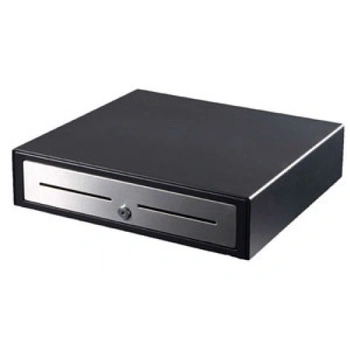 VPOS Cash Drawer EC410 5N 8C 24V Black with Stainless Steel Front
