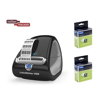 Cellar Tracker Compatible Label Printer and Labels (USB Cable included)