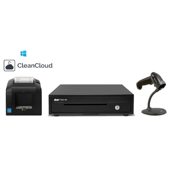 CleanCloud PC / Windows POS Bundle - Receipt Printer, Scanner, Cash Drawer