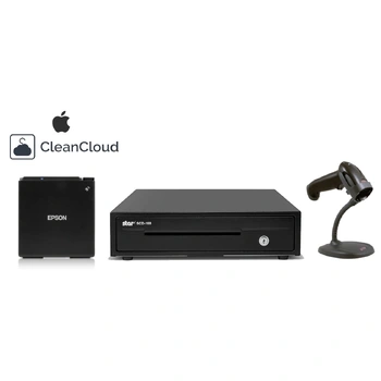 CleanCloud Apple Mac POS Bundle - Receipt Printer, Scanner, Cash Drawer