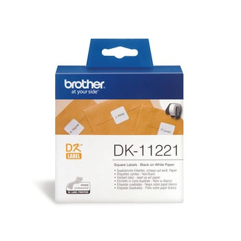 Brother DK-11221 White Square Label - 23mm x 23mm - Permanent ( 2 Rolls of 1,000)