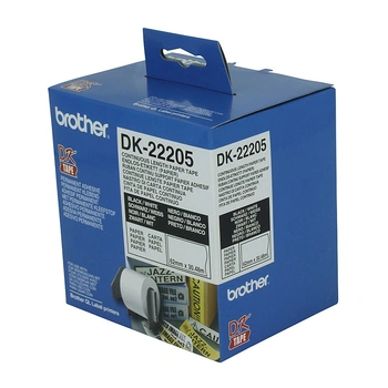 Brother DK-22205 Paper Tape 62mm wide Black on White (3 Units)