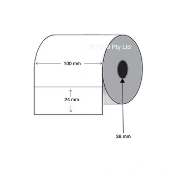 Direct Thermal Labels 100mm x 24mm x 38mm Core (10 Rolls of 1,000)