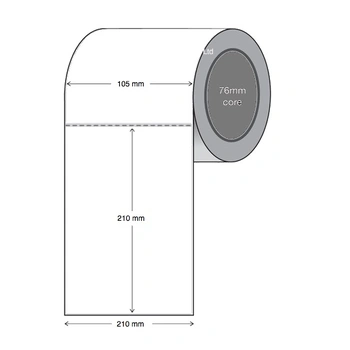 Direct Thermal Labels 105mm x 210mm (76mm Core Industrial) 2,000 labels