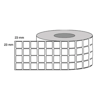 Direct Thermal Labels 23mm x 23mm 4 Accross 76mm Core Synthetic (2 Rolls of 25,000 labels) 