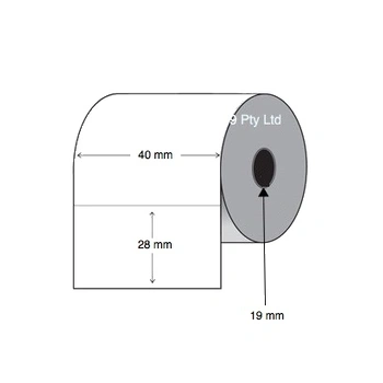 Direct Thermal Labels 40mm x 28mm x 19mm Core (10 Rolls of 250) Permanent Mobile