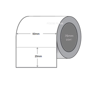 Direct Thermal Labels 50mm x 25mm x 76mm Core (Rolls of 5,000)
