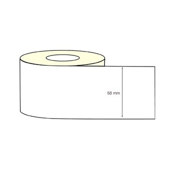 Direct Thermal Labels 58mm wide Continuous 70 meter long 25 mm Core (6 rolls)